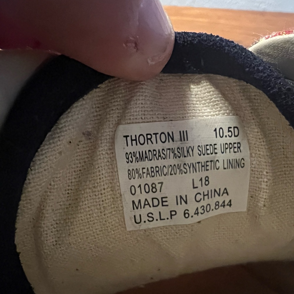 Madras plaid thorton 3 sneaker by Polo size 10.5 - Picture 6 of 6